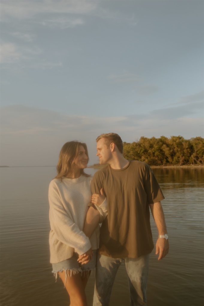 Couple during engagement session at Lake Tawakoni State Park.