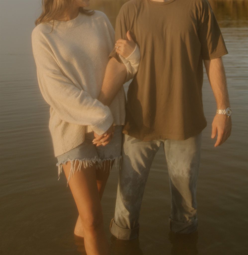 Details of couple during engagement photos at Lake Tawakoni State Park.