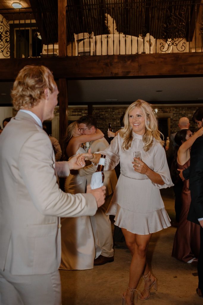 Couple dances during texas wedding reception.